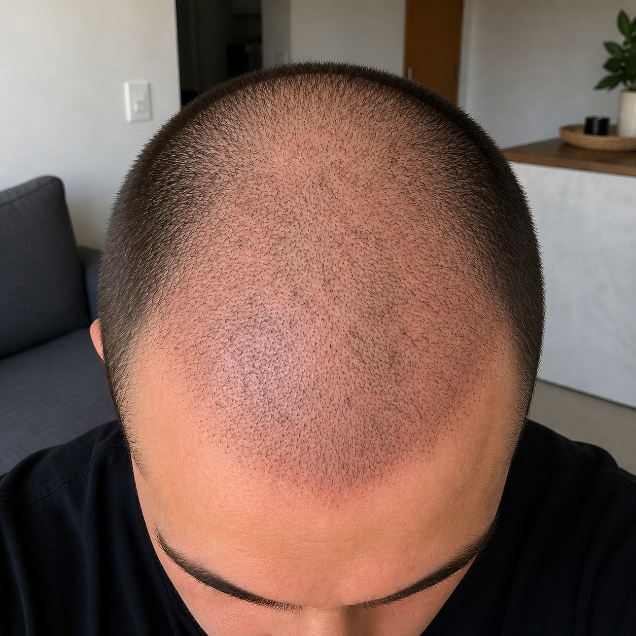 Hair transplant progress month 1 — early recovery